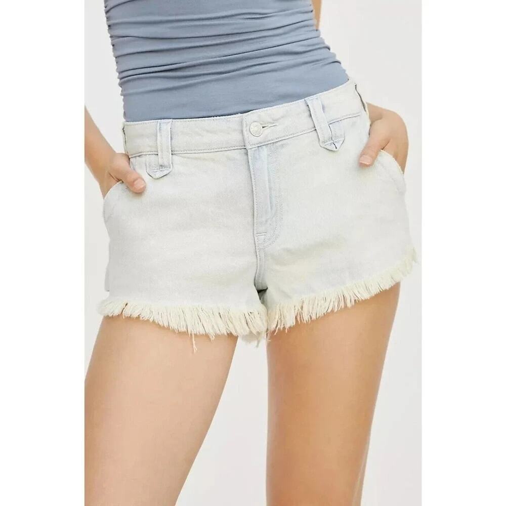 NWT Anthropologie x Pilcro Denim Shortie Five-Pocket Shorts Size 30 Light #C3410